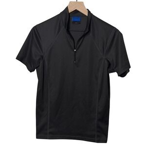 Irideon Riding Wear‎ Black Short Sleeve Half Zip Polo Shirt Top Women's Medium